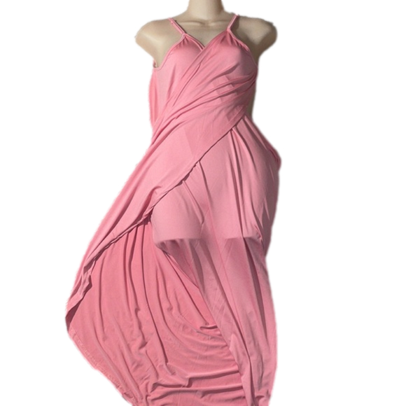 Pink Wrap cover up Dress